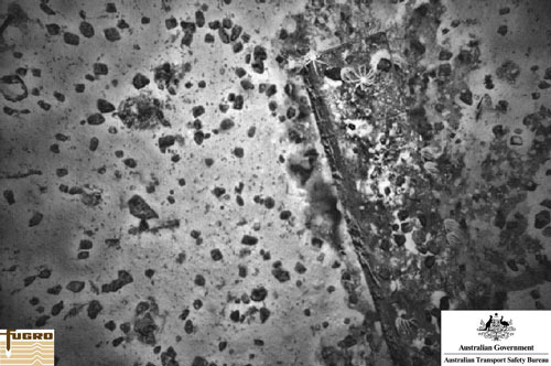 Sonar image of a shipwreck found during the search for missing MH370.