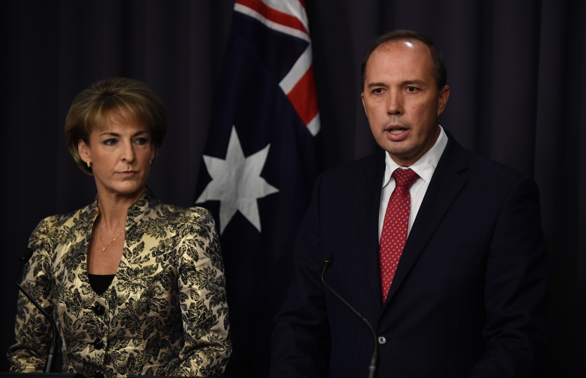 Assistant Immigration Minster Michaelia Cash and Mr Dutton.