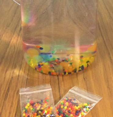 Water beads were mostly used in vases and centrepieces.