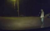 Potential makings of a horror movie; the man captured on the dash cam.