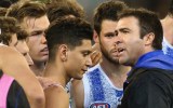 Brad Scott gives his team a spray at one of the breaks. Getty