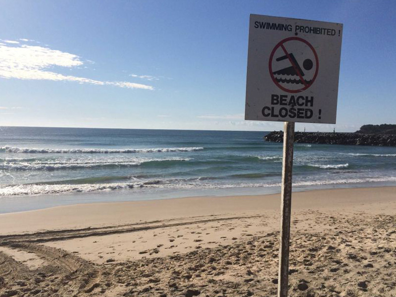 Main Beach at Evans Head has been closed due to the shark attack.