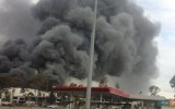 Smoke is billowing across the M4 in Sydney.