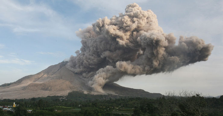Indonesia's Mount Sinabung volcano caused ash disruption in June.