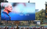 AFL fans and supporters attend the Phil Walsh memorial at Adelaide Oval.
