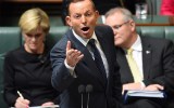 Prime Minister Tony Abbott speaks during House of Representatives Question Time at Parliament House in Canberra, Wednesday, Aug. 19, 2015. (AAP Image/Lukas Coch) NO ARCHIVING