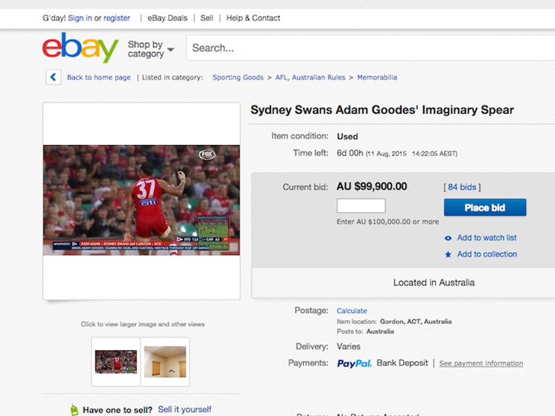 The 'spear' on sale on eBay.