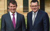 Mike Baird and Daniel Andrews were all smiles at a leader's retreat in July.