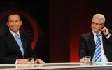 Tony Abbott and Q&A host Tony Jones.