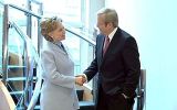 Kevin Rudd meeting Hillary Clinton.