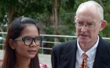Alan Morison (r) and Chutima Sidasathian arrive to court.