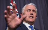 Malcolm Turnbull comments after an Australian Liberal Party meeting where he has been elected at the new party leader at Parliament House in Canberra, Monday, Sept. 14, 2015. Turnbull will replace Tony Abbott as Australian Prime Minister. (AP Photo/Andrew Taylor)