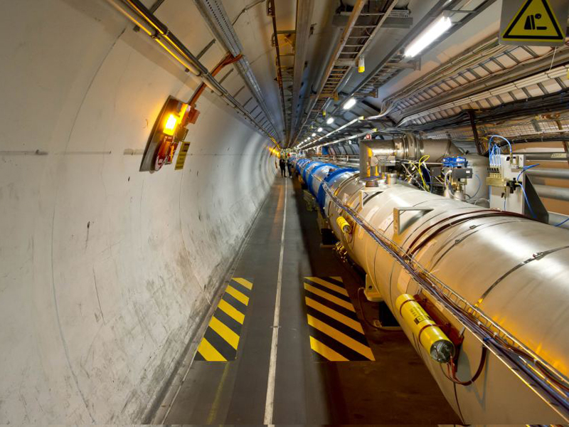 The Hadron collider tunnel at CERN.