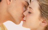 kissing happy couple