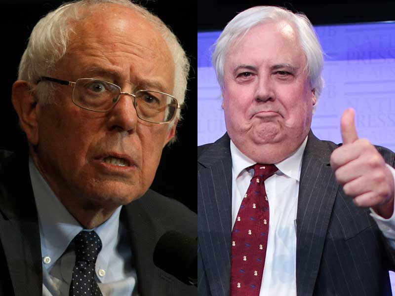 bernie Sanders Clive Palmer