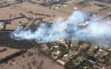 An aerial shot of the Somerville fire.