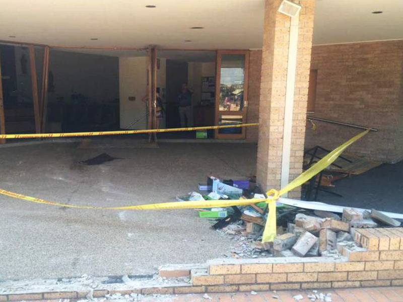 church crash foyer
