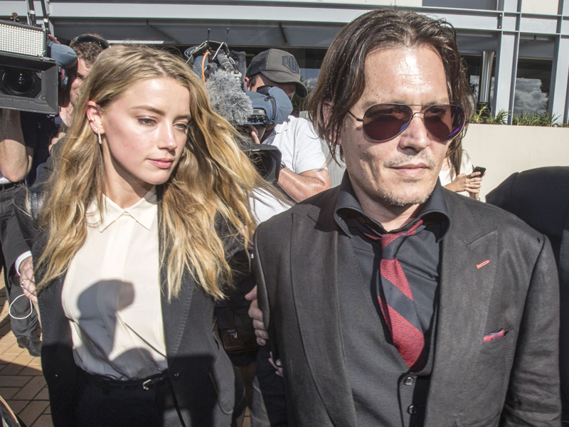 Depp and wife Heard leave The Southport Court, Qld.