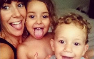 Sally Faulkner with Lahela and Noah.