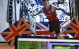 Peake in full flight during the marathon.