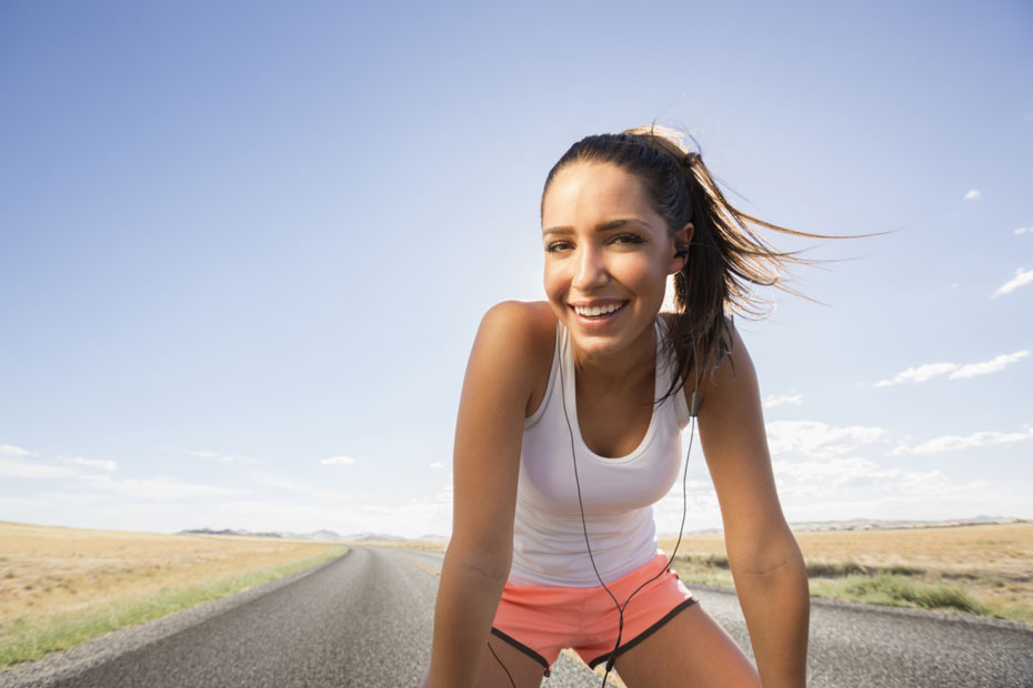 Runner on a road