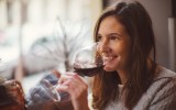 woman drinking red wine