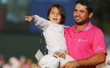 Jason Day with son Dash after winning the Players Championship in Florida.