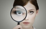 magnifying glass, girl