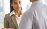 woman speaking at work