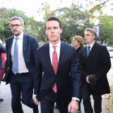 Oliver Curtis leaves Sydney's Supreme Court.