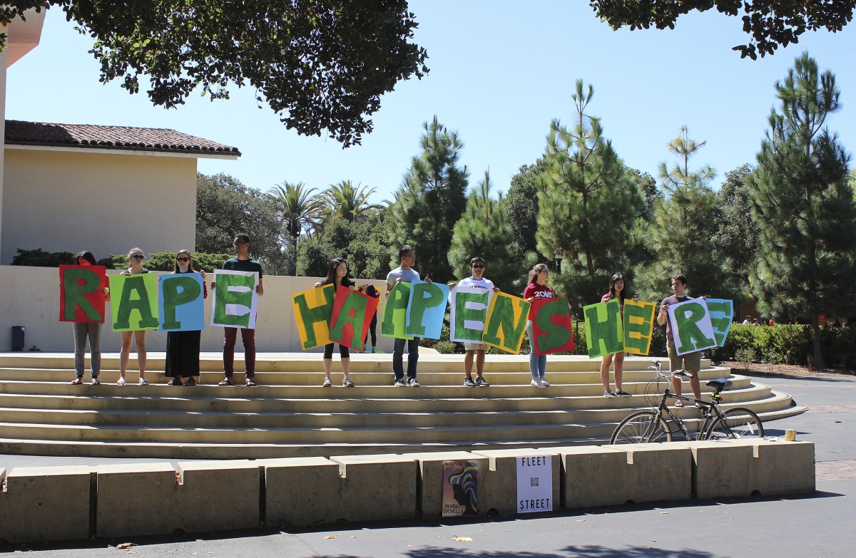 A protest at Stanford University in 2015.