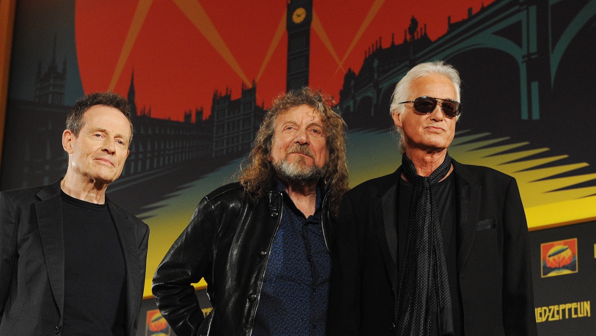 Led Zeppelin's John Paul Jones, Robert Plant and Jimmy Page.