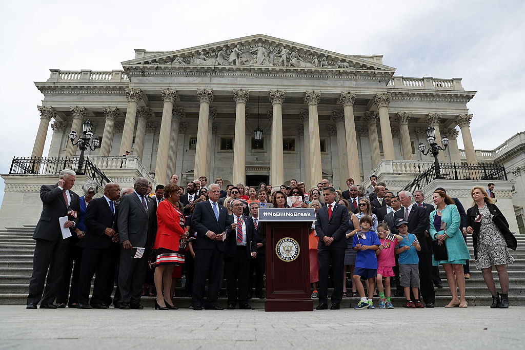 House Minority Leader Rep. Nancy Pelosi during a news conference on gun control on June 22.