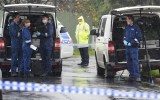 The scene outside the Broadmeadows home on Tuesday. Photo: AAP.