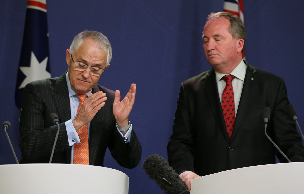 Prime Minister Malcolm Turnbull with deputy Barnaby Joyce.