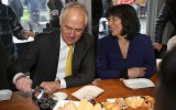 PM Malcolm Turnbull in Melbourne with Liberal candidate for Chisholm Julia Banks .