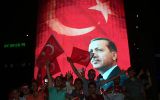 People at a rally in Ankara for Turkish President Recep Tayyip Erdogan.