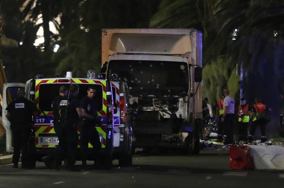The cargo truck drove into a crowd at the Promenade des Anglais.