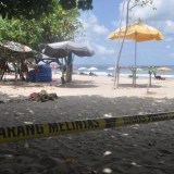 Crime scene on Kuta Beach in Bali.