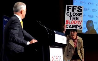 malcolm turnbull speech protestors