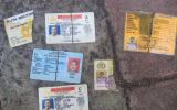 Cut up ID cards of murdered policeman