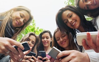 women on phones