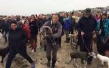 Mark Woods and Walnut were joined by hundreds of dog walkers