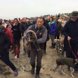 Mark Woods and Walnut were joined by hundreds of dog walkers