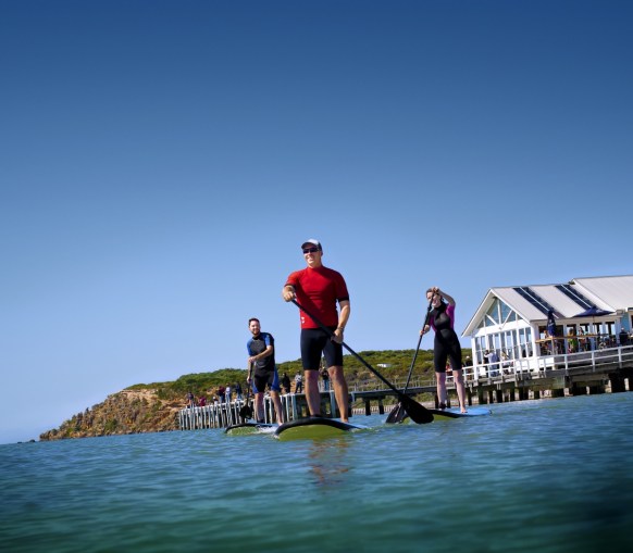 Padde boarding in Barwon Heads
