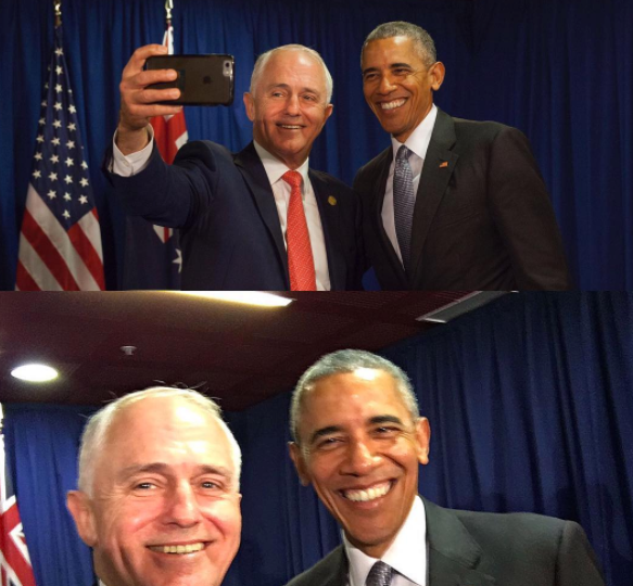 Obama Turnbull selfie APEC
