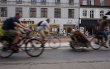 Bikes overtake cars on Copenhagen streets