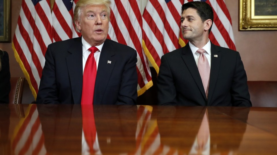 trump and ryan during tariffs talks