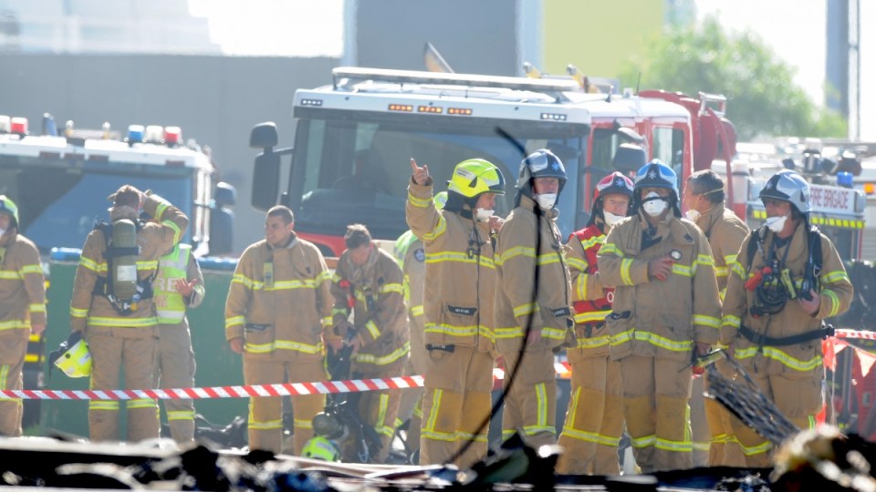 firefighters DFO blaze plane crash
