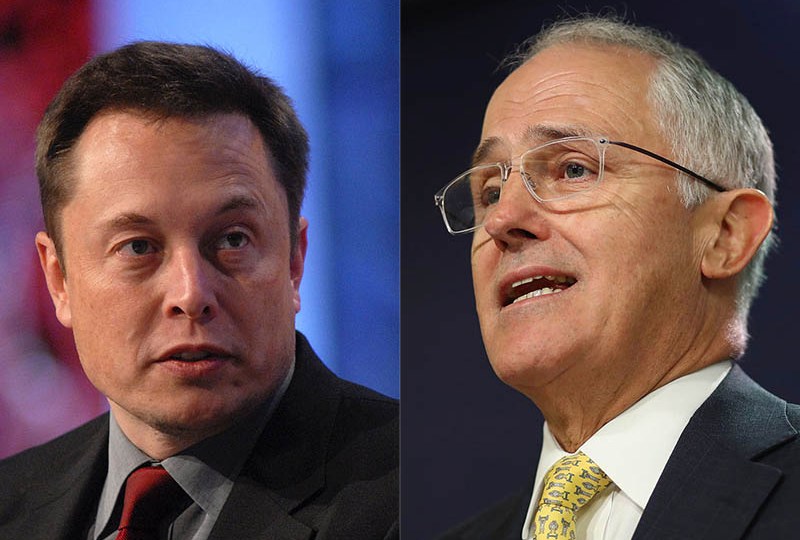 Elon Musk and Malcolm Turnbull